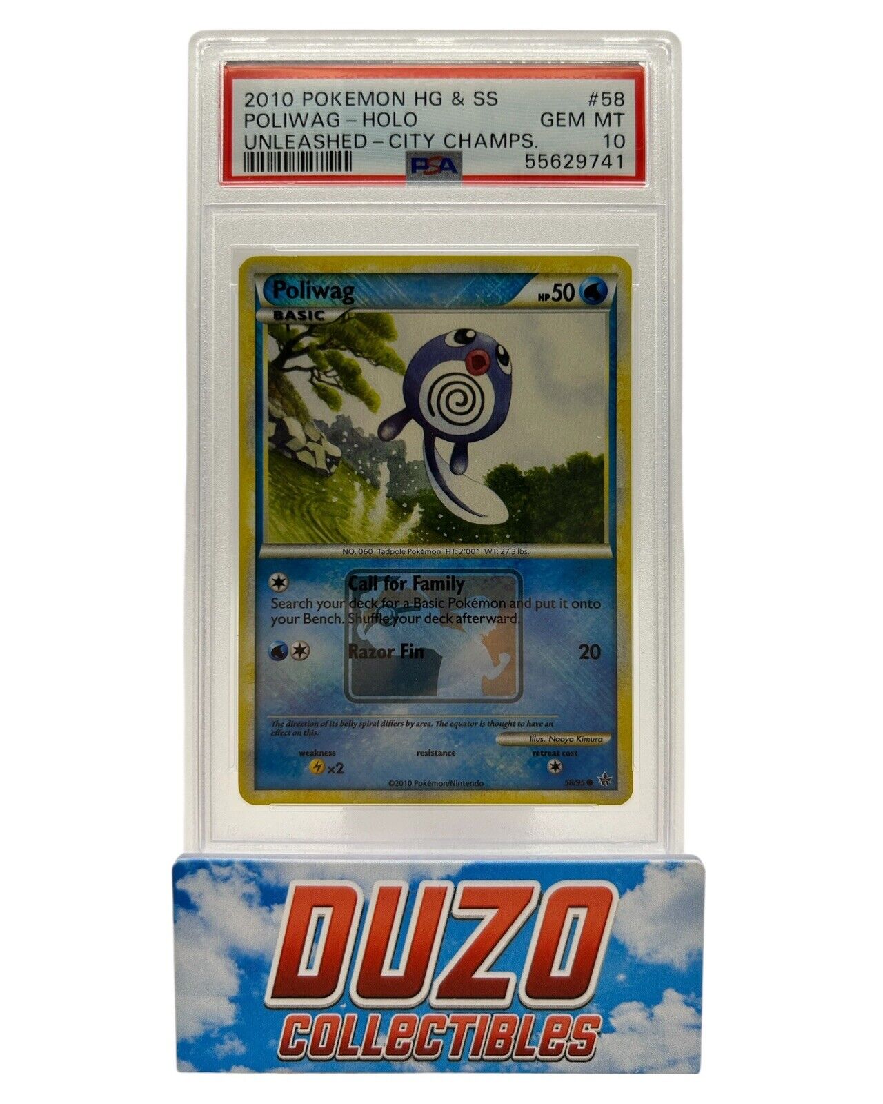 Poliwag Holo 2010 HG&SS PSA10 Unleashed-City Champs