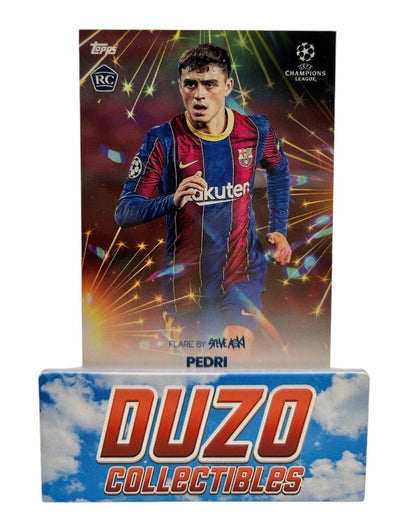 Pedri Rookie FC Barcelona Flare by Steve Aoki 2021 Topps Champions League