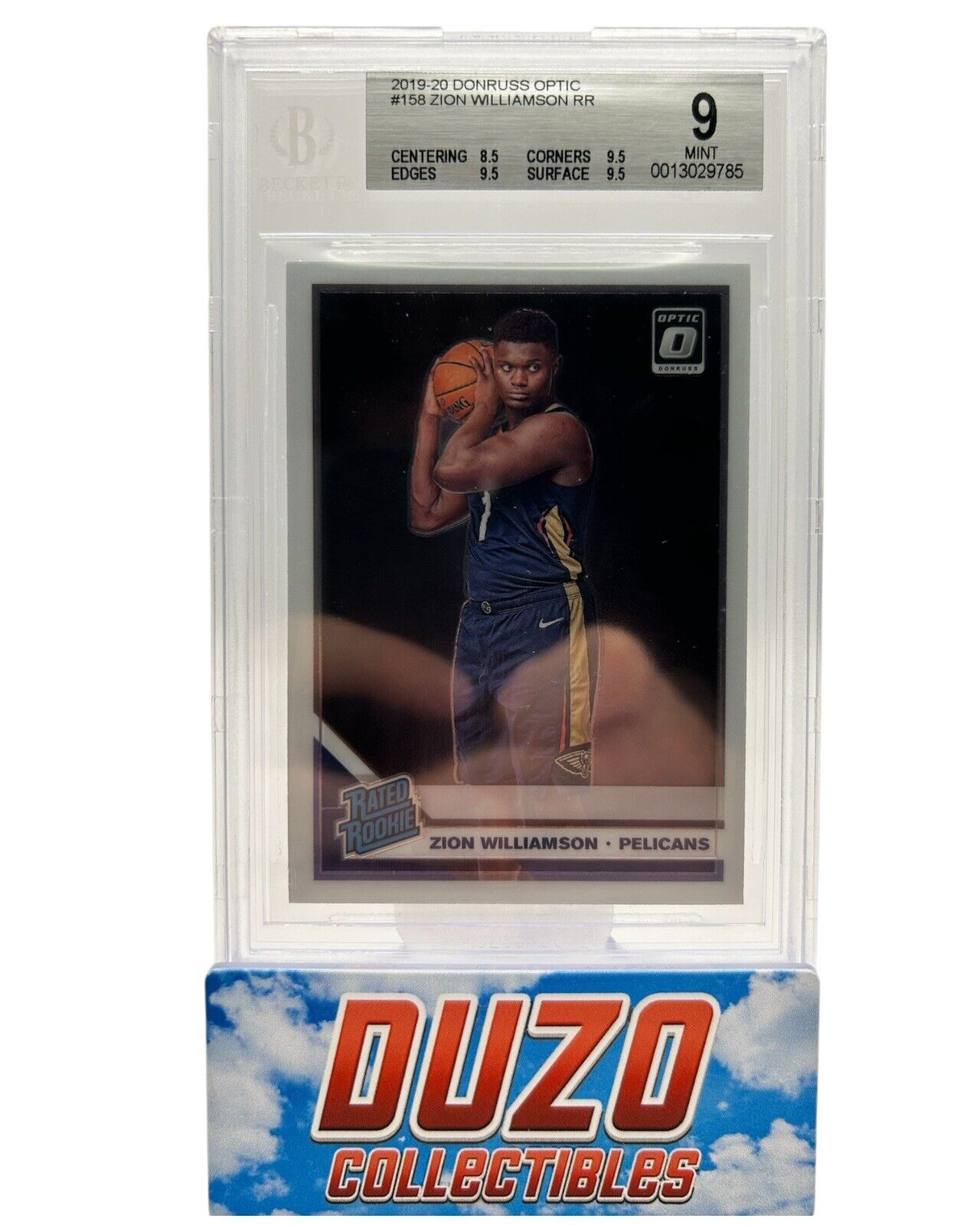 Zion Williamson Rated Rookie 2019-20 Donruss Optic #158 Beckett 9