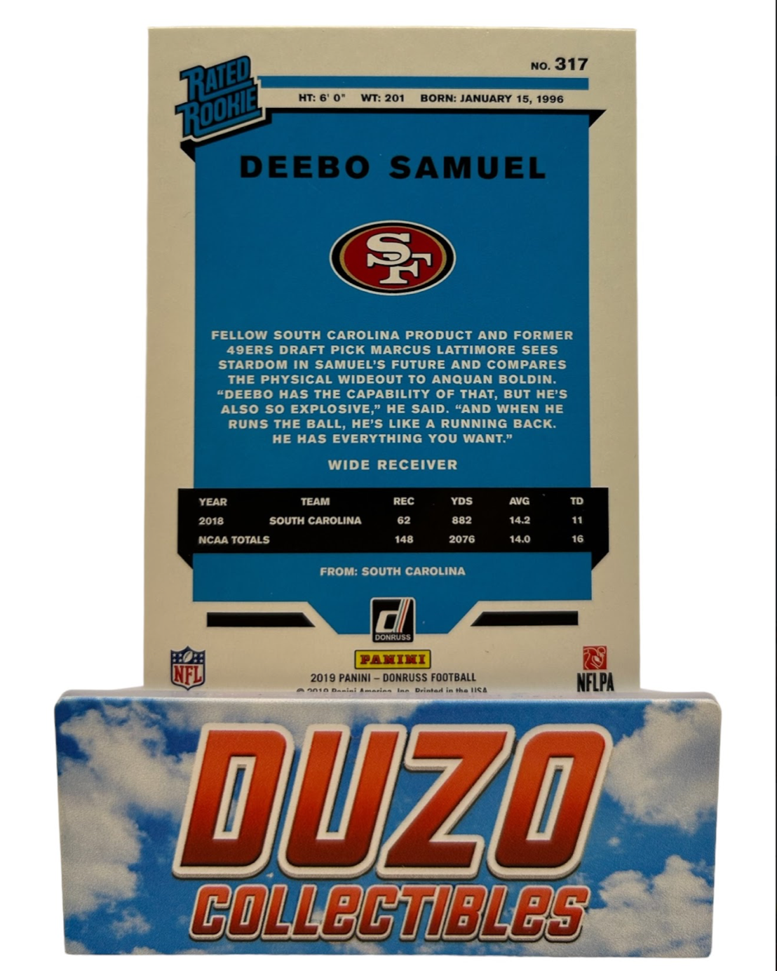 Deebo Samuel Rated Rookie 2019 Panini Donruss Football No.317