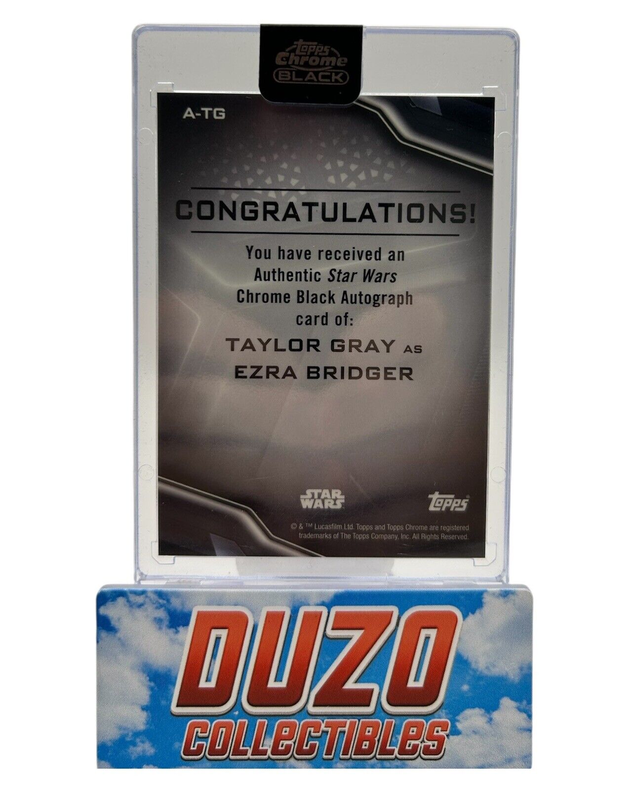 Ezra Bridger Autograph Topps Chrome Black 2022