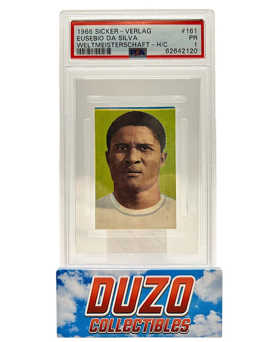 Eusebio Da Silva 1966 Sticker-Verlag Weltmeisterschaft -H/C PSA 1 #161 Pop 8