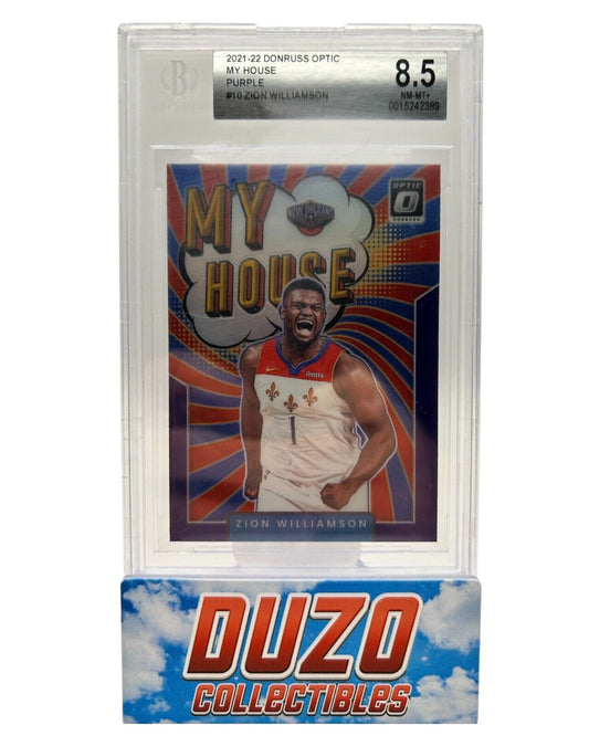 Zion Williamson 2021-22 Donruss Optic My House Purple #10 Beckett 8.5