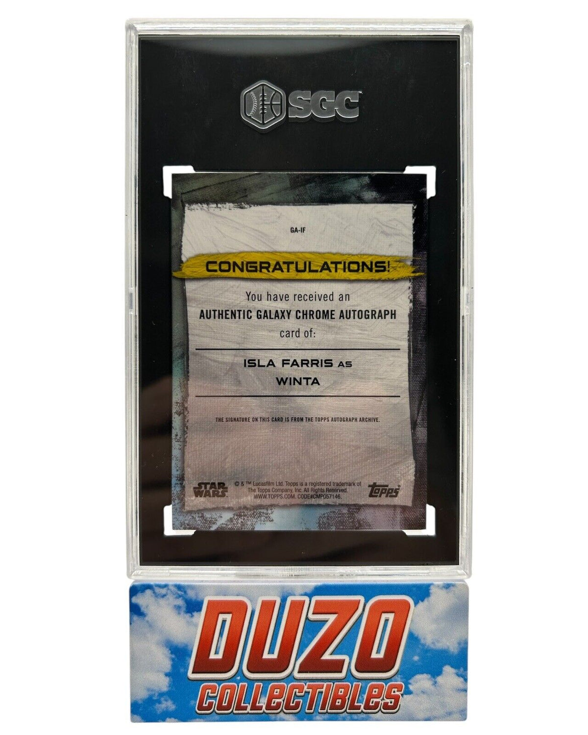 Winta Superfractor Autograph 1/1 Star Wars Galaxy 2022 GA-If Isla Farris SGC9,5