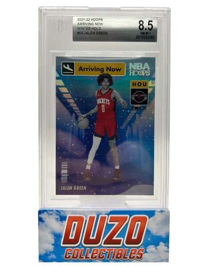 Jalen Green Rookie 2021-22 Hoops Arriving Now Winter Holo #14 Beckett 8.5