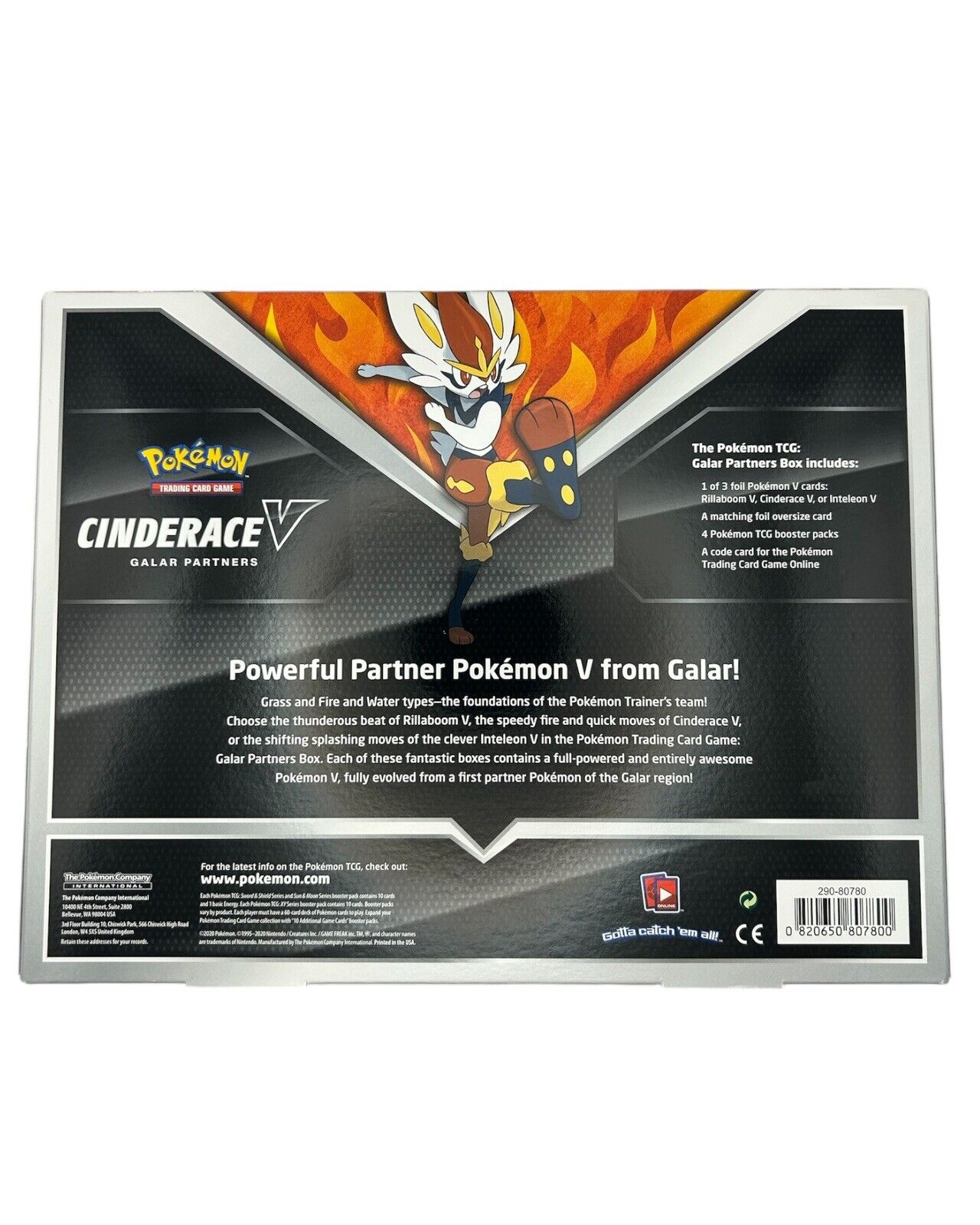 Cinderace V Galar Partners Box Pokemon English 2020