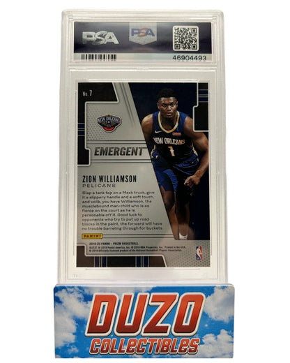 Zion Williamson Rookie 2019 Panini Prizm Emergent #7 PSA9