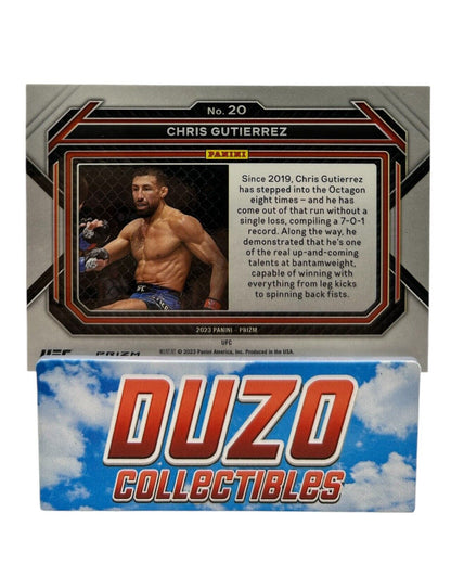 Chris Gutierrez Rookie Bantamweight UFC White Sparkle No.20 Panini Prizm 2023