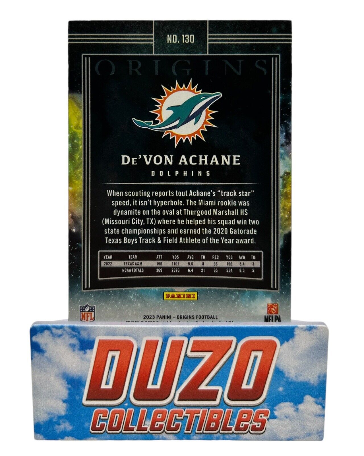 De‘Von Achane Rookie Miami Dolphins Panini Origins 2023 No.130