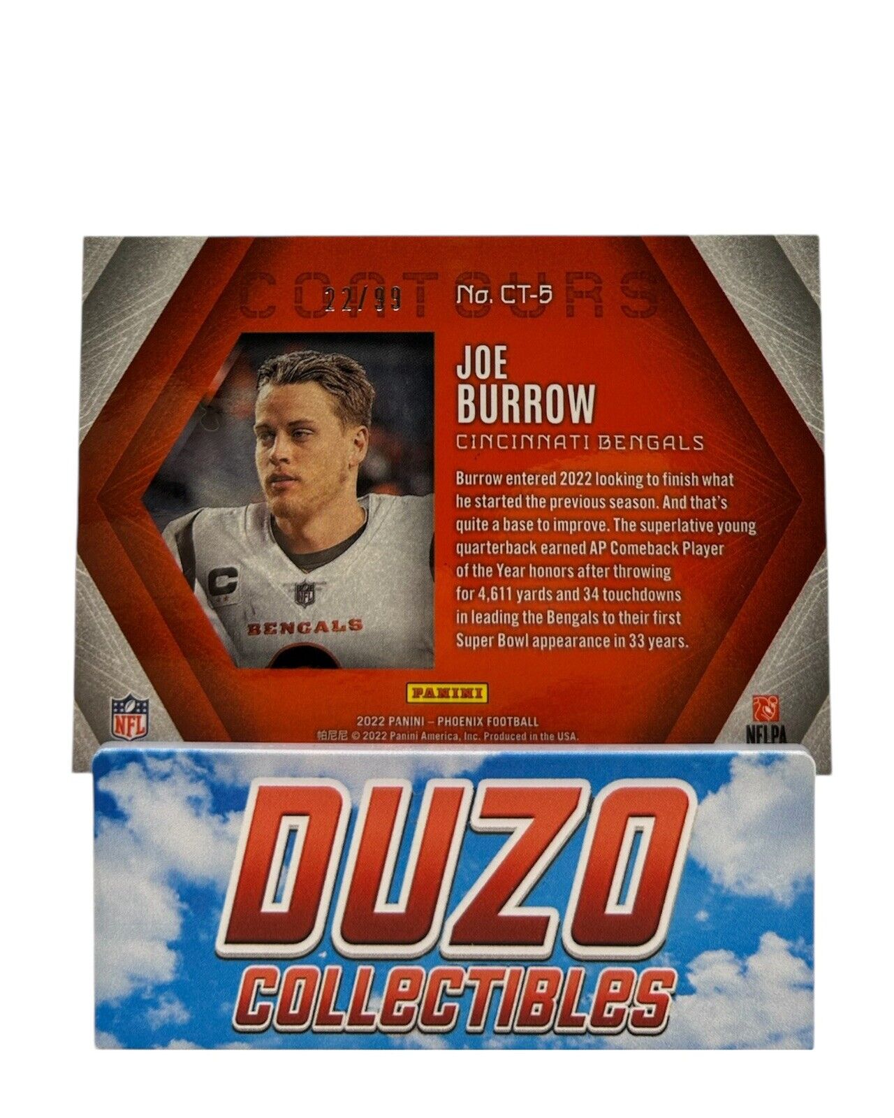 Joe Burrow Contours /99 No. CT-5 Panini Phoenix Football 2022