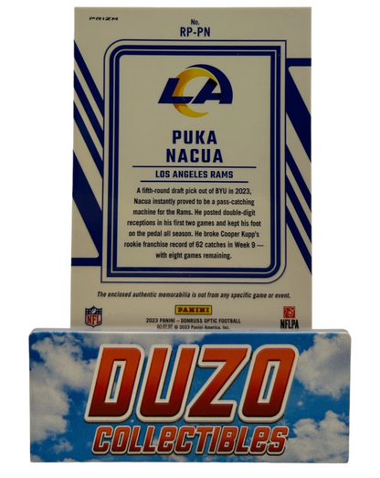 Puka Nacua Rookie Phenom Blue Patch Color-Match Panini Donruss Optic 2023