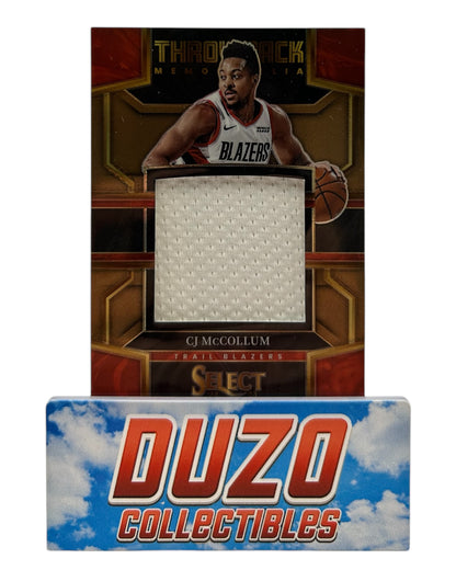 CJ McCollum Red Throwback Game-Worn Patch /49 2022-23 Panini Select No.TM-CJ
