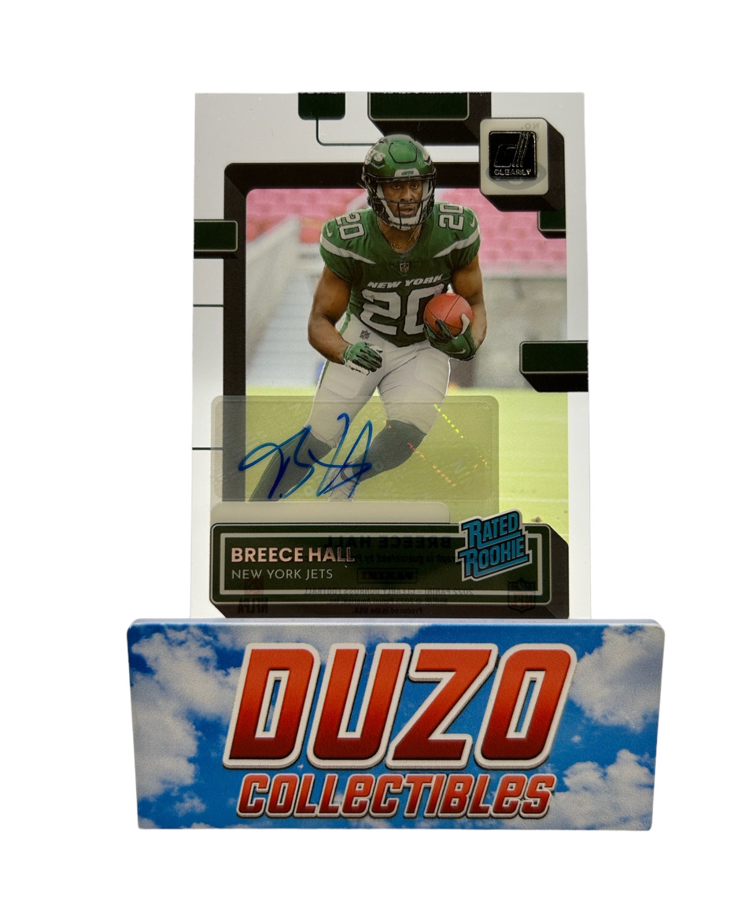 Breece Hall Autograph Rated Rookie Donruss Clearly Panini 2022