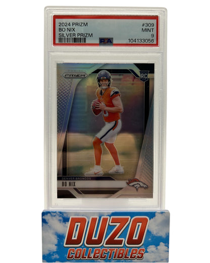 Bo Nix Rookie Silver 2024 Panini Prizm No.309 PSA9