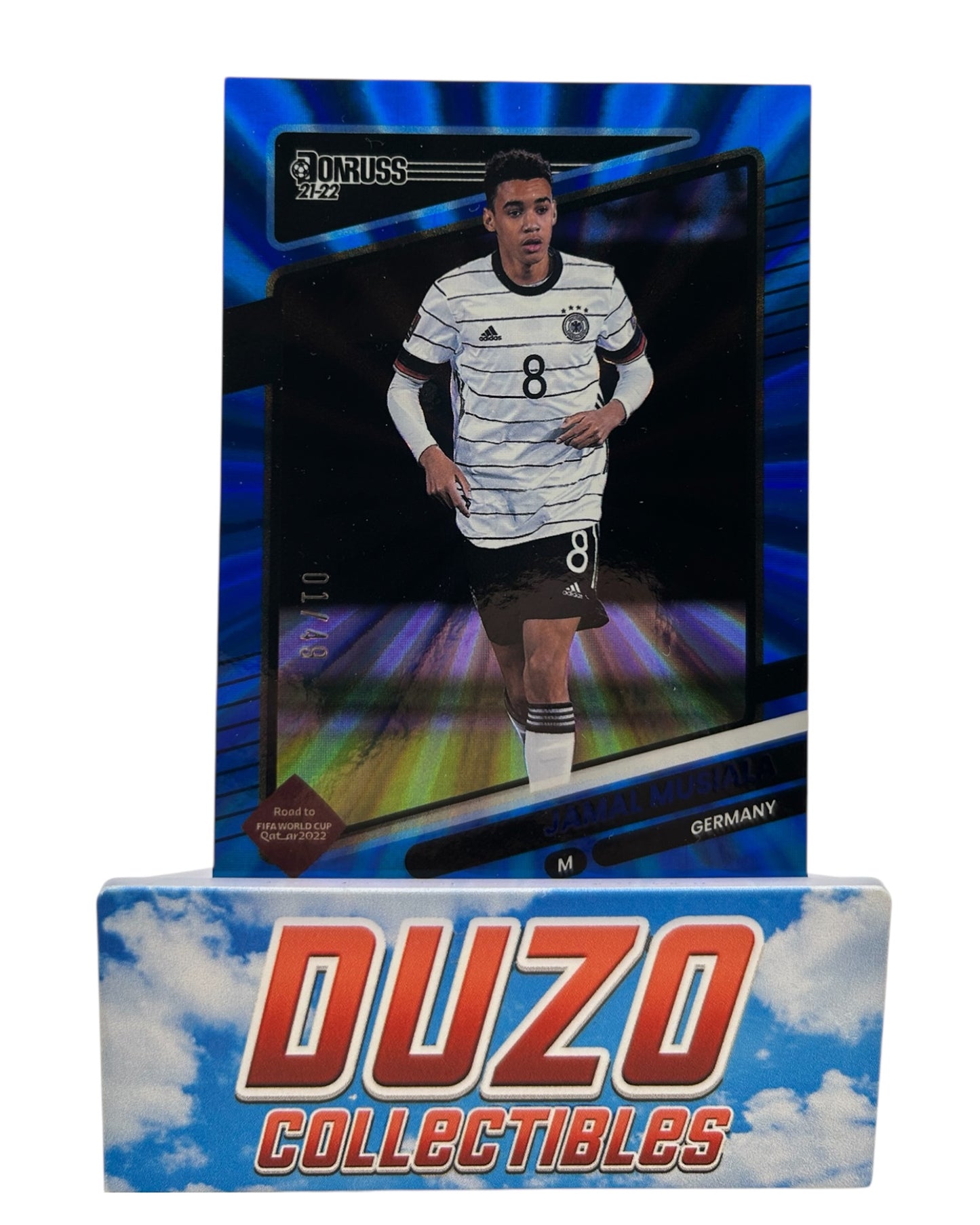 Jamal Musiala Blue Laser 1/49 2021/22 Panini Donruss No.74