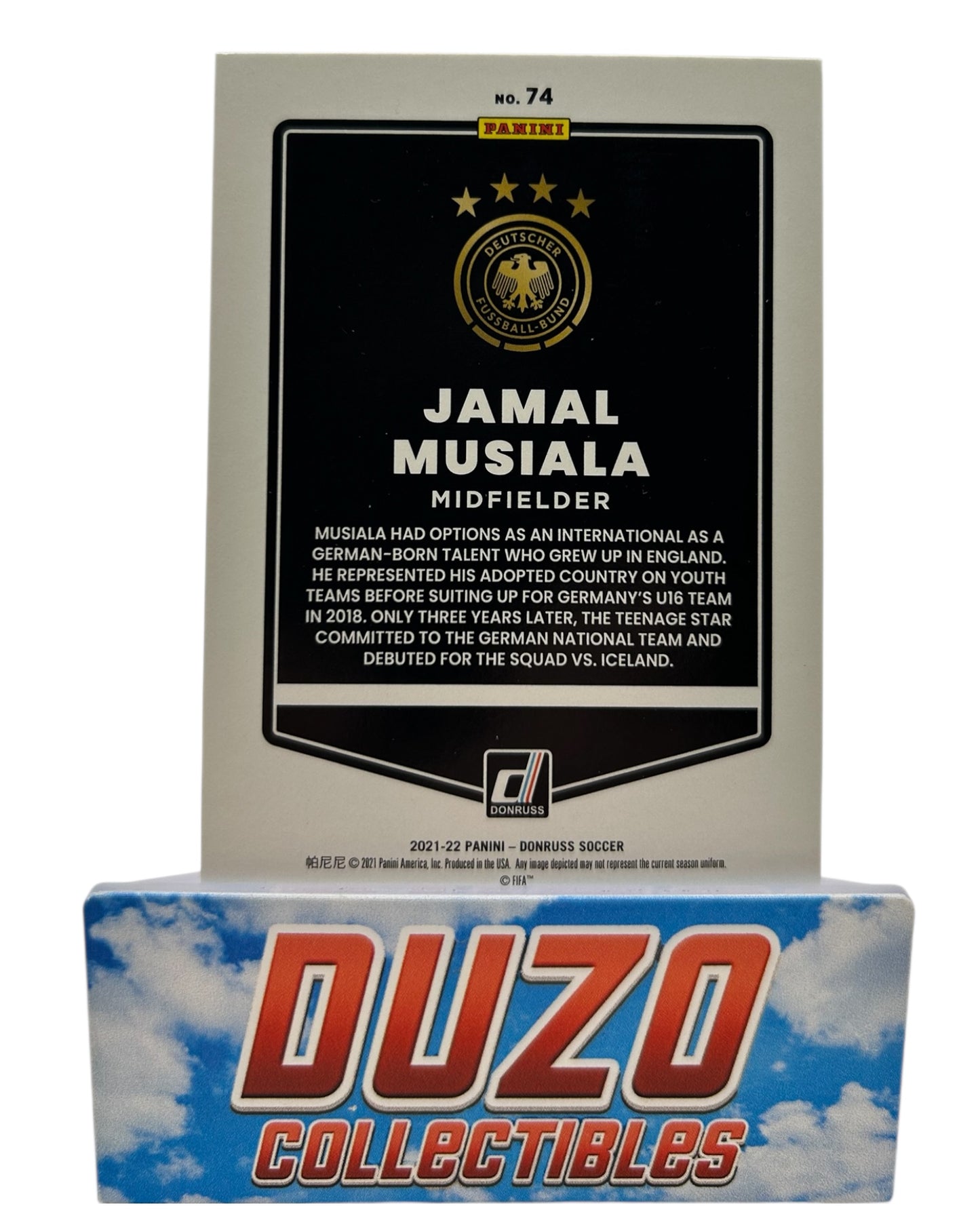 Jamal Musiala Blue Laser 1/49 2021/22 Panini Donruss No.74