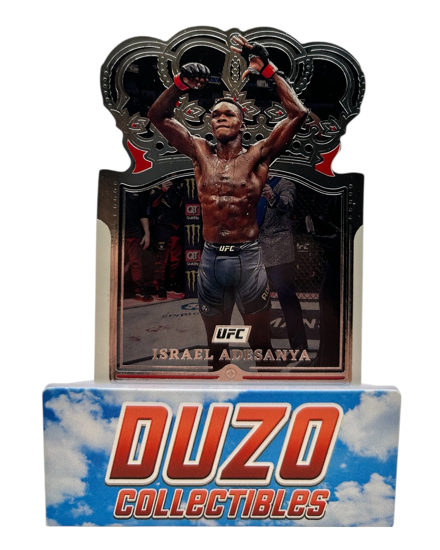 Israel Adesanya Crown Die-Cut 2022 Panini Chronicles Crown Royale UFC No.116