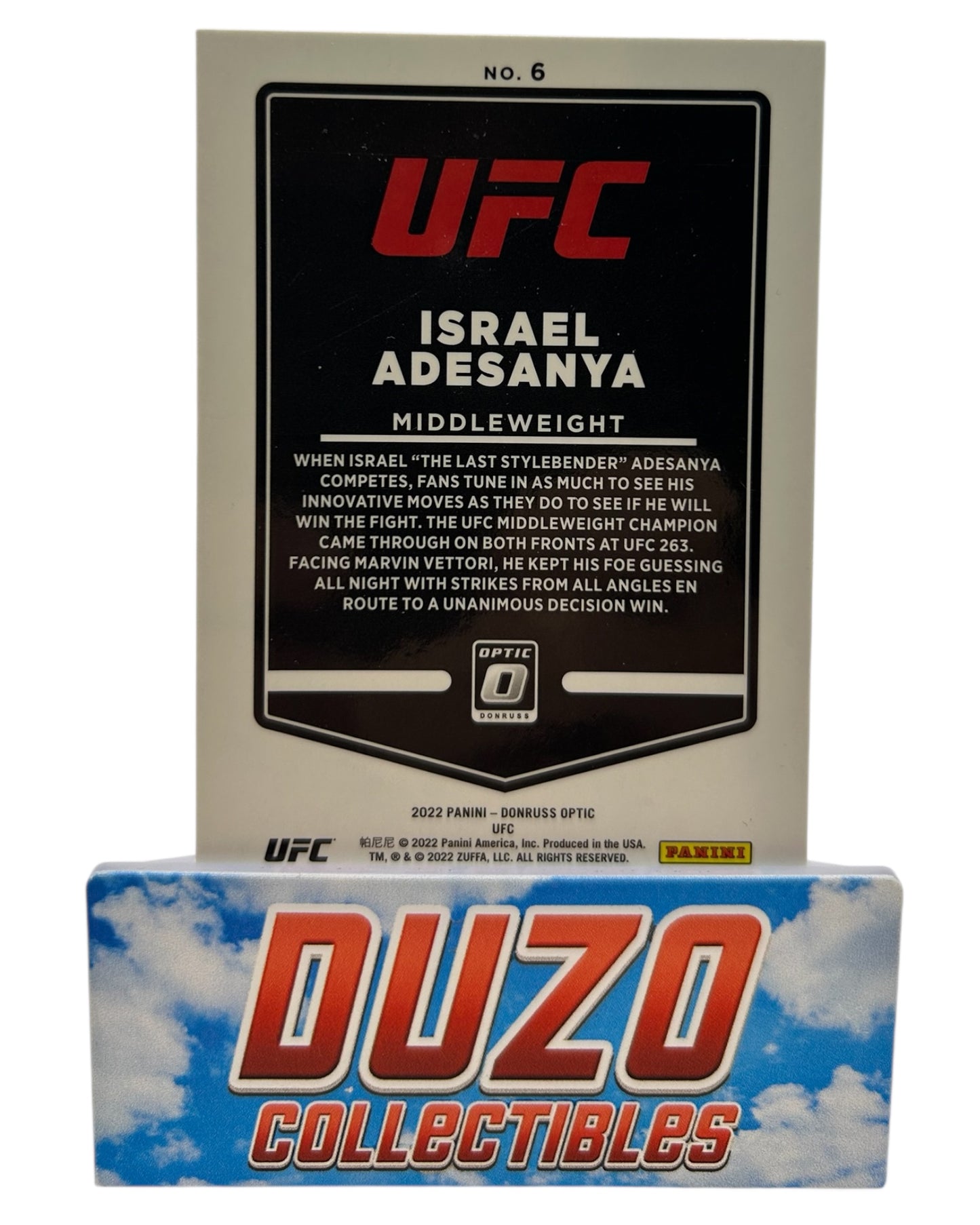 Israel Adesanya 2022 Panini Donruss Optic UFC No.6