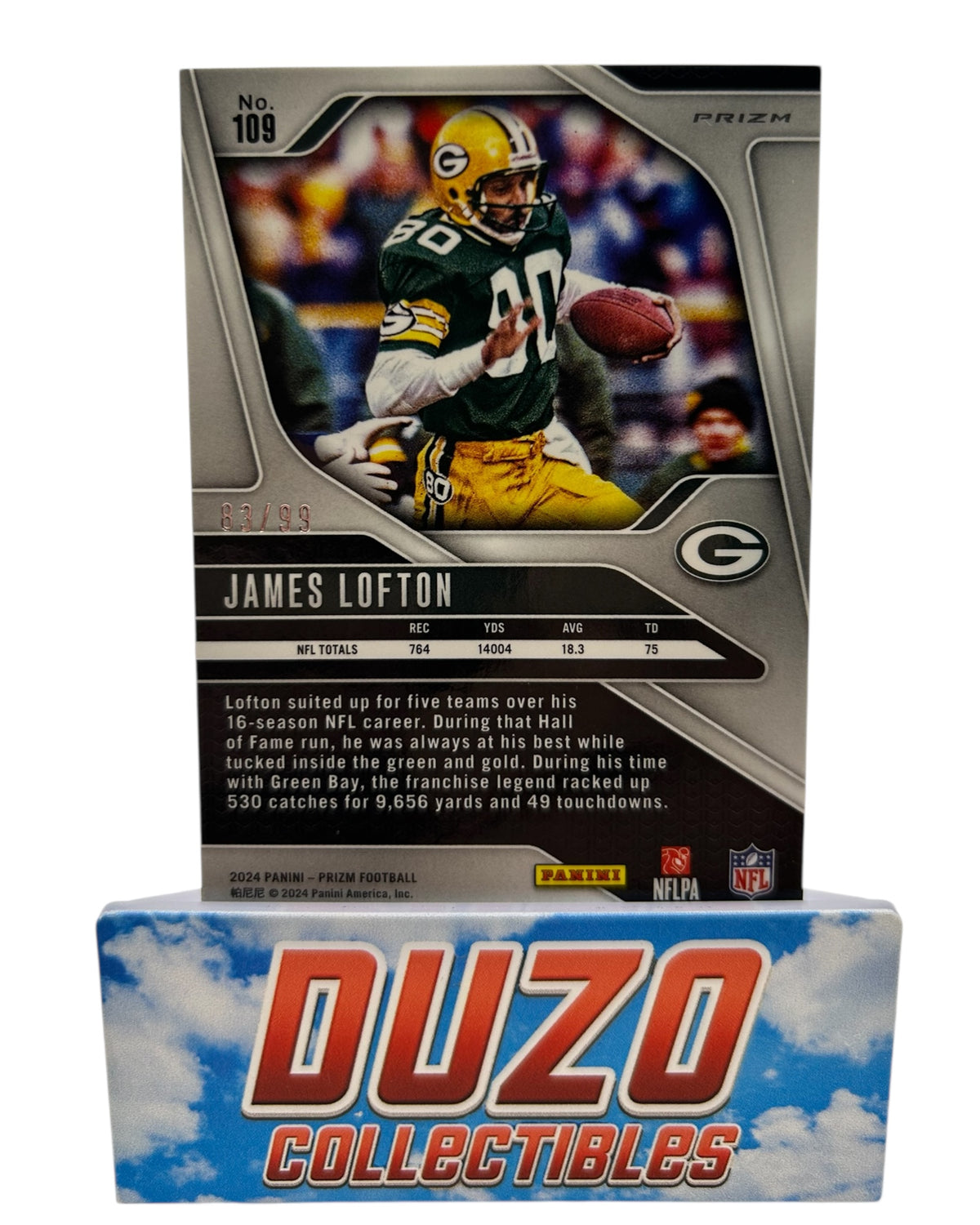 James Lofton Blue Cracked Ice /99 2024 Panini Prizm No.109