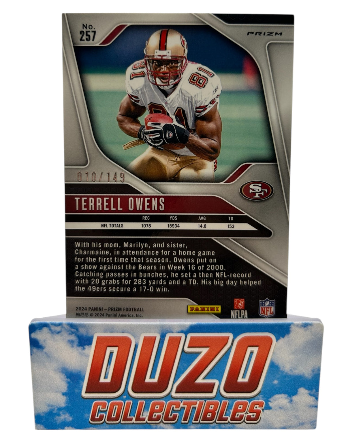 Terrell Owens Red Wave /149 2024 Panini Prizm No.257
