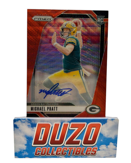 Michael Pratt Rookie Red Wave Auto /149 2024 Panini Prizm No.379