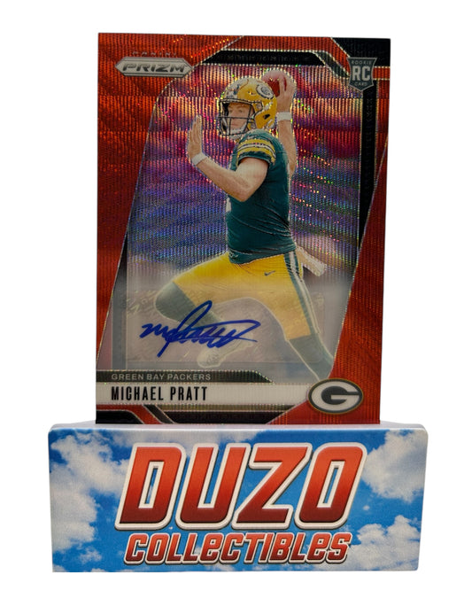 Michael Pratt Rookie Red Wave Auto /149 2024 Panini Prizm No.379