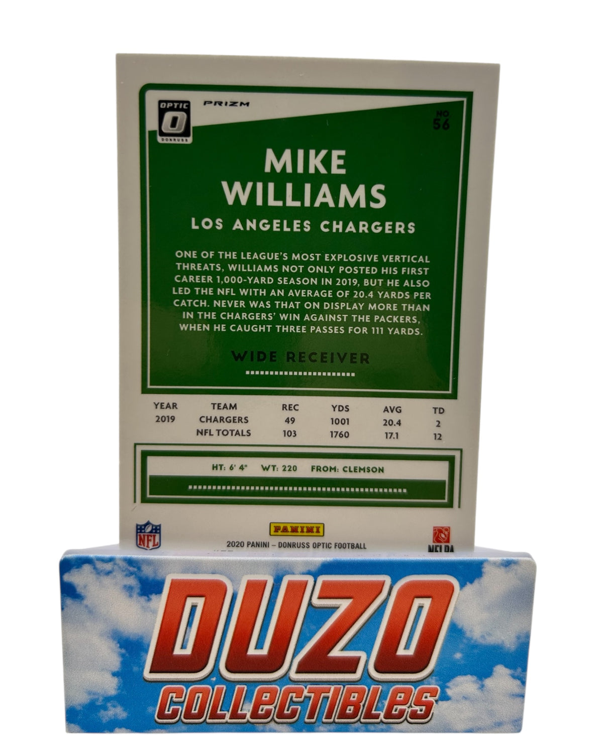Mike Williams Silver 2020 Panini Optic Donruss No.56