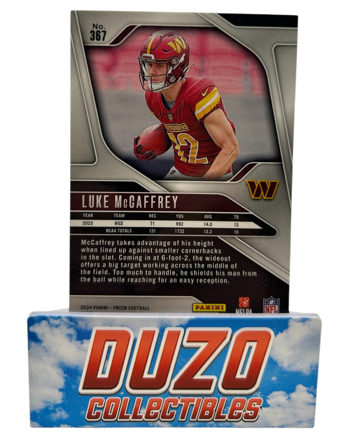 Luke McCaffrey Rookie 2024 Panini Prizm No.367