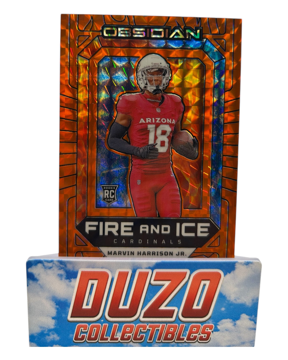 Marvin Harrison Jr. Rookie Fire And Ice Orange 2024 Panini Obsidian No.13