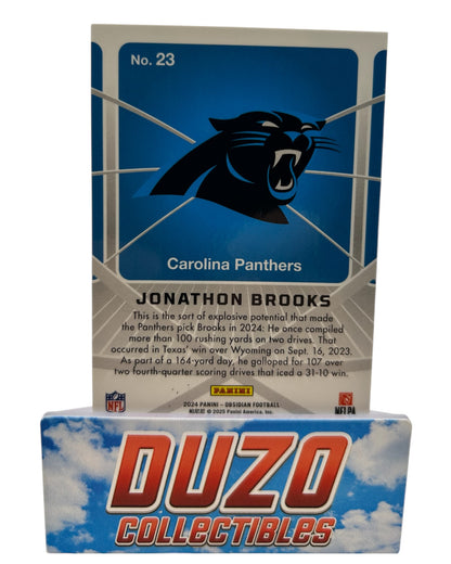 Jonathan Brooks Rookie Orange Atomic Initials JB 2024 Panini Obsidian No.23