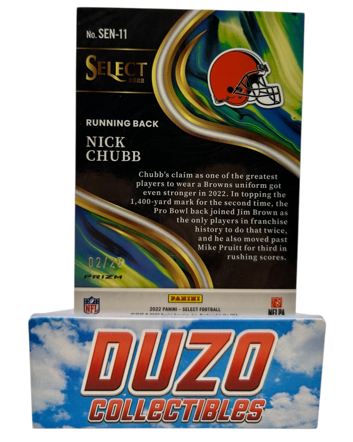 Nick Chubb Tie-Die /25 2022 Panini No.SEN-11