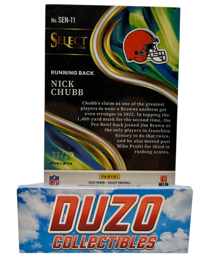 Nick Chubb Tie-Die /25 2022 Panini No.SEN-11