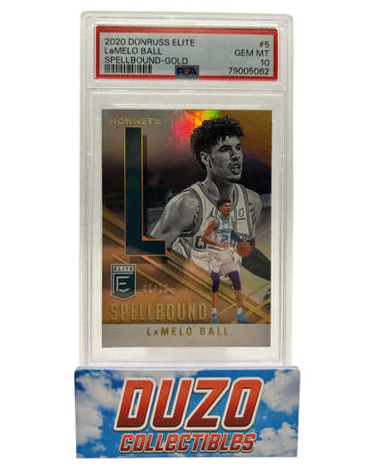 LaMelo Ball L-Spellbound-Gold /10 2020 Donruss Elite No.5 PSA10