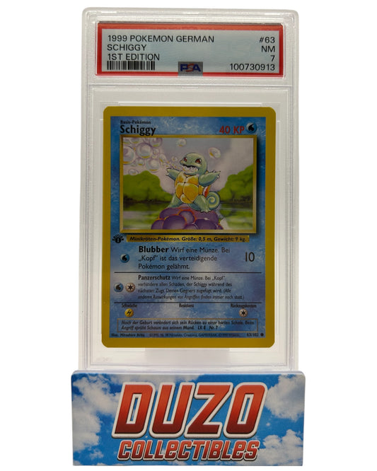 Schiggy 1st Edition 1999 Pokemon Base Set No.63 PSA7