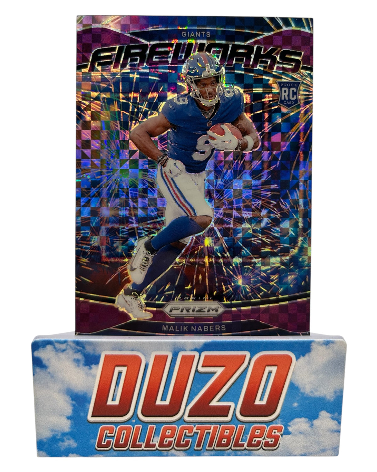 Malik Nabers Rookie Purple Power Fireworks /49 2024 Panini Prizm No.21