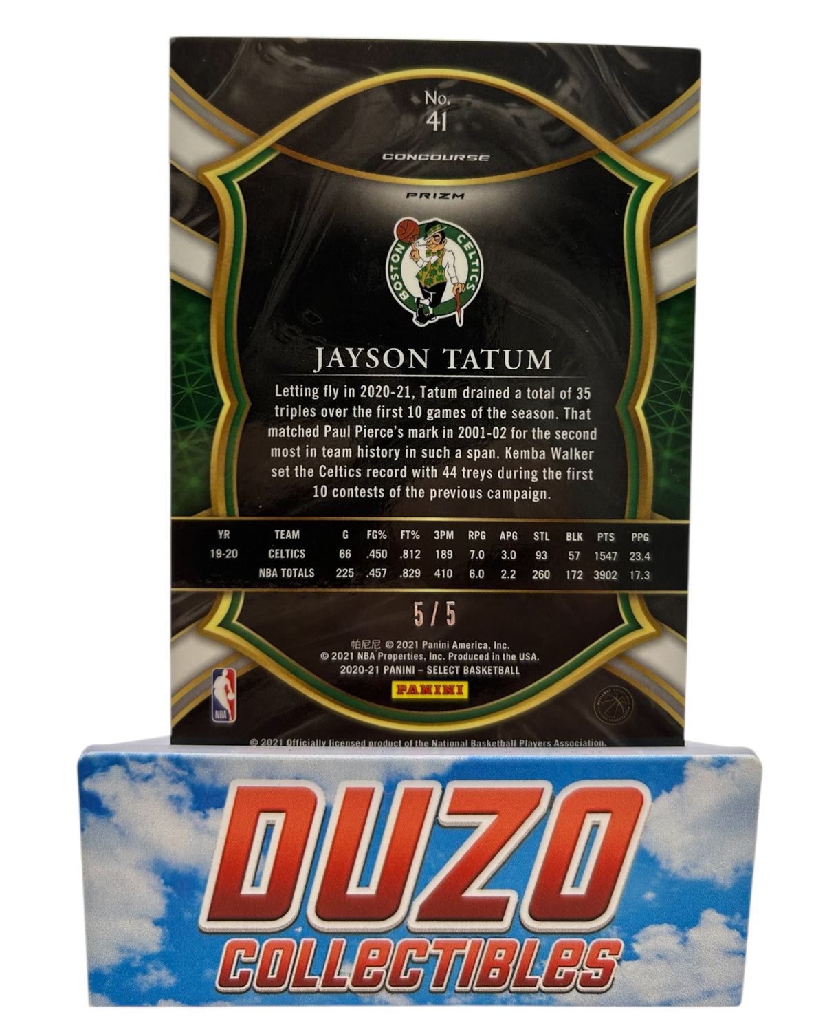 Jayson Tatum Green Disco 5/5 2021 Panini Select No.41