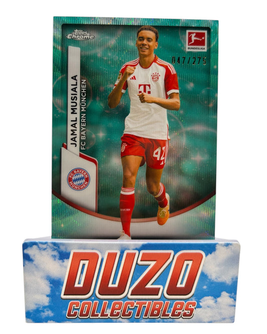Jamal Musiala Aqua Wave /275 2024 Topps Chrome No.83
