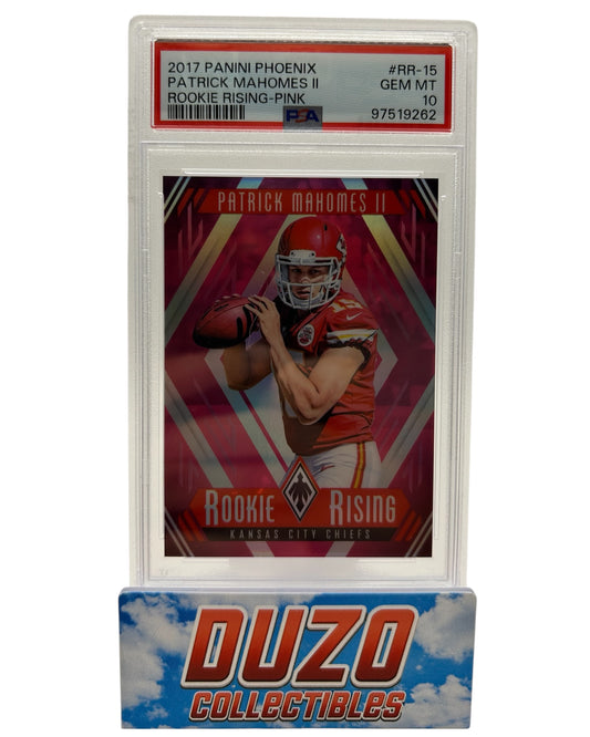 Patrick Mahomes II Rookie Rising-Pink /199 2017 Panini Phoenix No.RR-15 PSA10