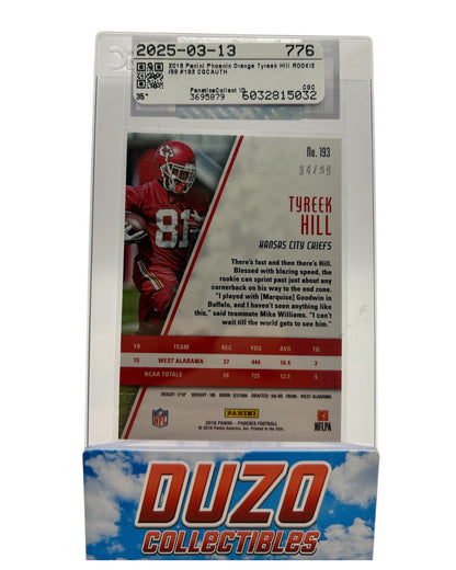 Tyreek Hill Rookie Orange /99 2016 Panini Phoenix No.193 CGC Certified Authentic