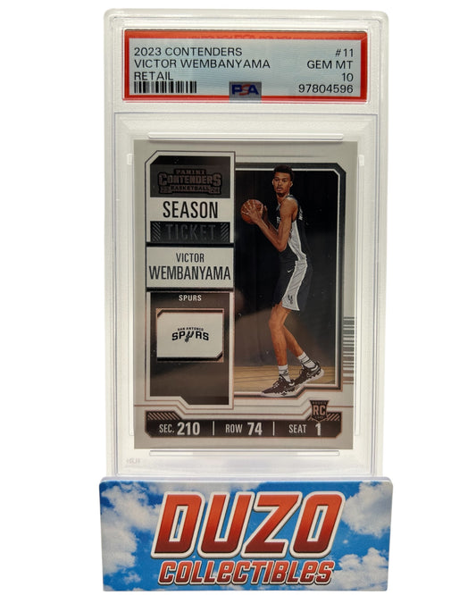 Victor Wembanyama Rookie Retail Season Ticket 2023 Contenders No.11 PSA10