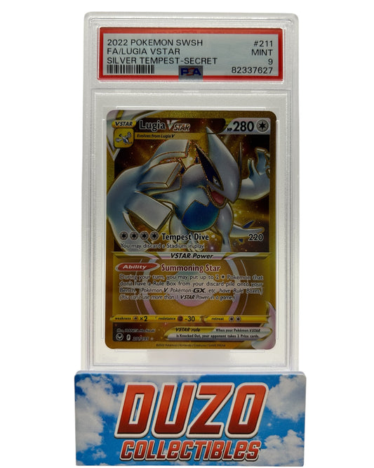 Lugia VTSAR Gold 2022 Pokemon Silver Tempest No.211 PSA9