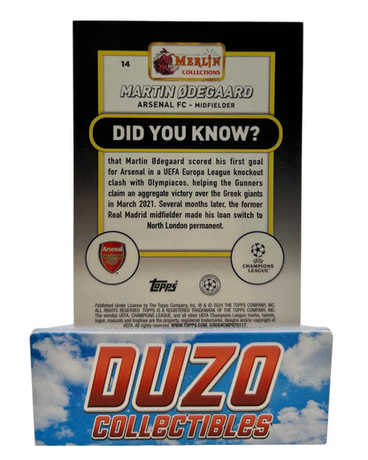 Martin Odegaard Aqua Refractor 2024 Topps Merlin Collections No.14