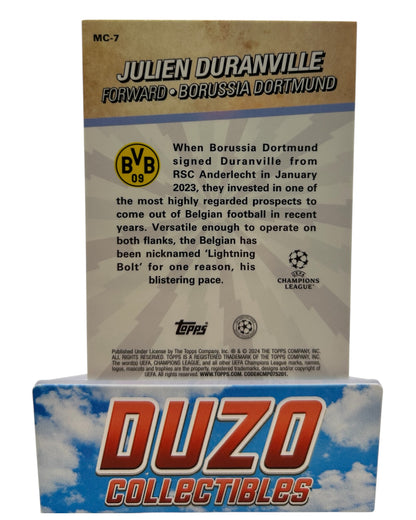 Julien Duranville Rookie Merlin's Chosen Ones 2024 Topps Merlin Collections No.MC-7