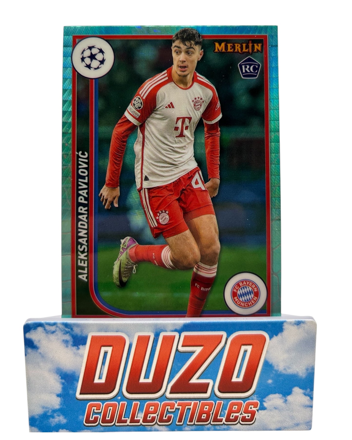 Aleksandar Pavlovic Rookie Aqua Refractor 2024 Topps Merlin Collections No.42