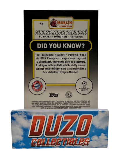 Aleksandar Pavlovic Rookie Aqua Refractor 2024 Topps Merlin Collections No.42