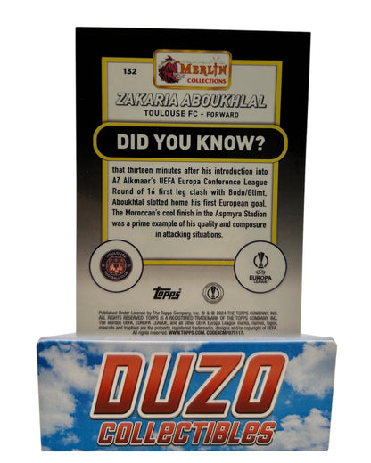 Zakaria Aboukhlal Aqua Refractor 2024 Topps Merlin Collections No.132