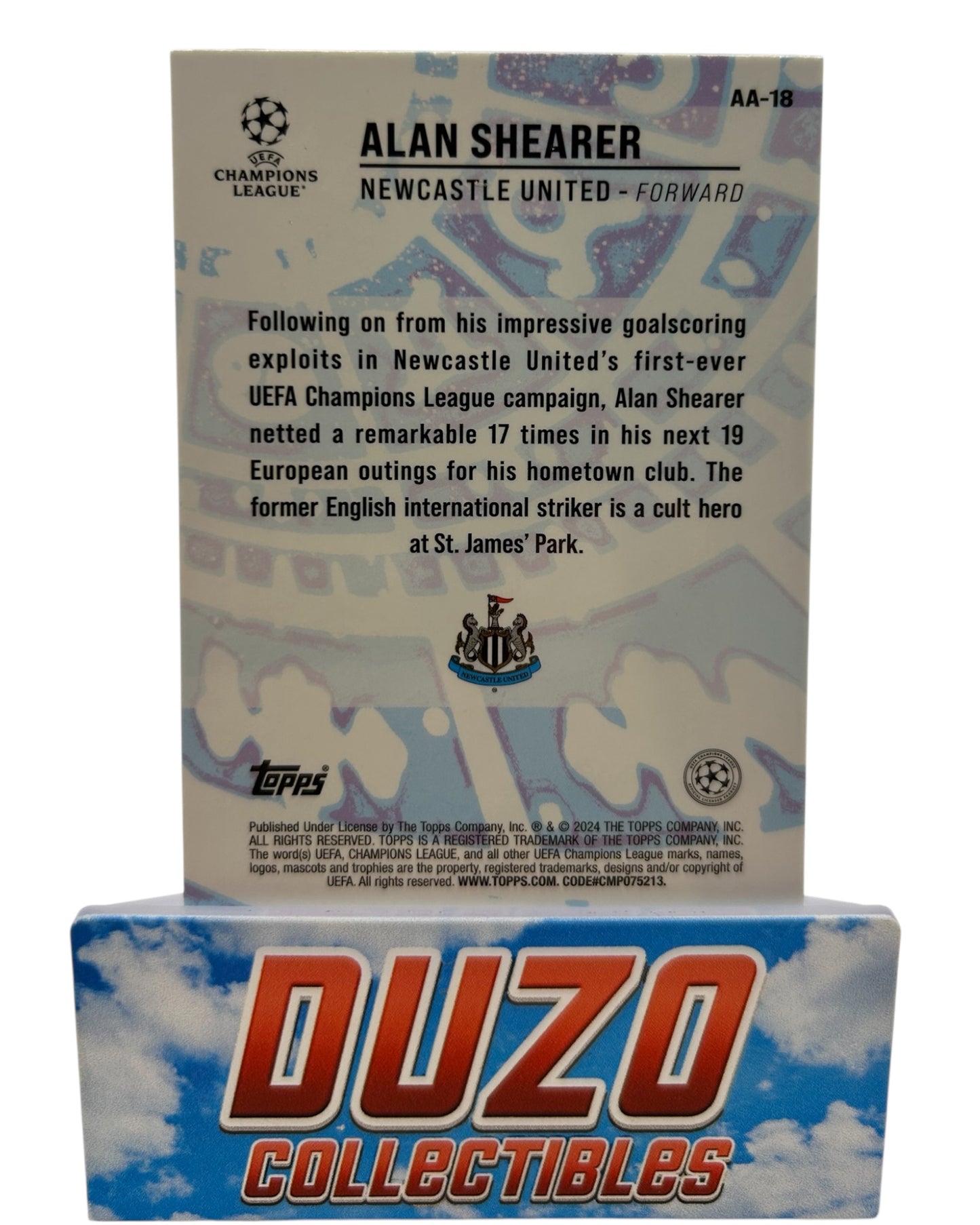 Alan Shearer Ageless Alchemy 2024 Topps Merlin Collections No.AA-18