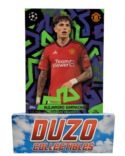 Garnacho Vibrant Velocity /25 2023 Topps UEFA Champions League No.196