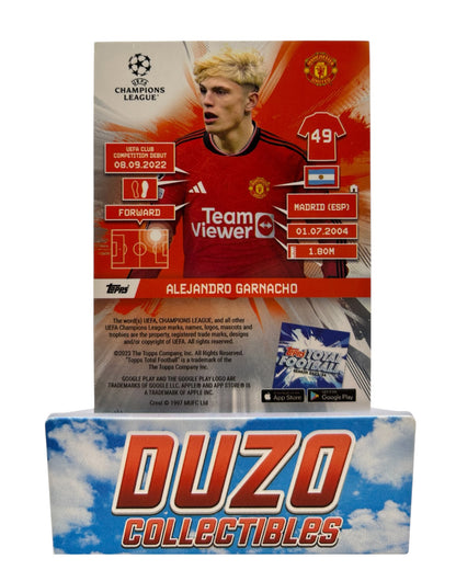 Garnacho Vibrant Velocity /25 2023 Topps UEFA Champions League No.196