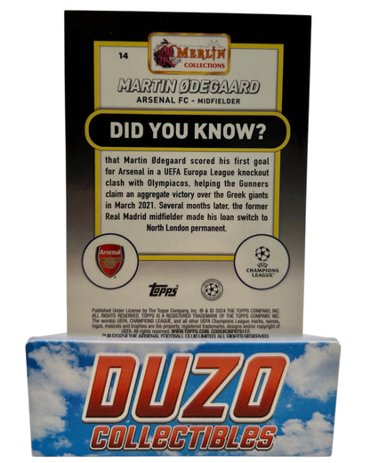 Martin Odegaard Cracked Ice /250 2024 Topps Merlin Collections No.14